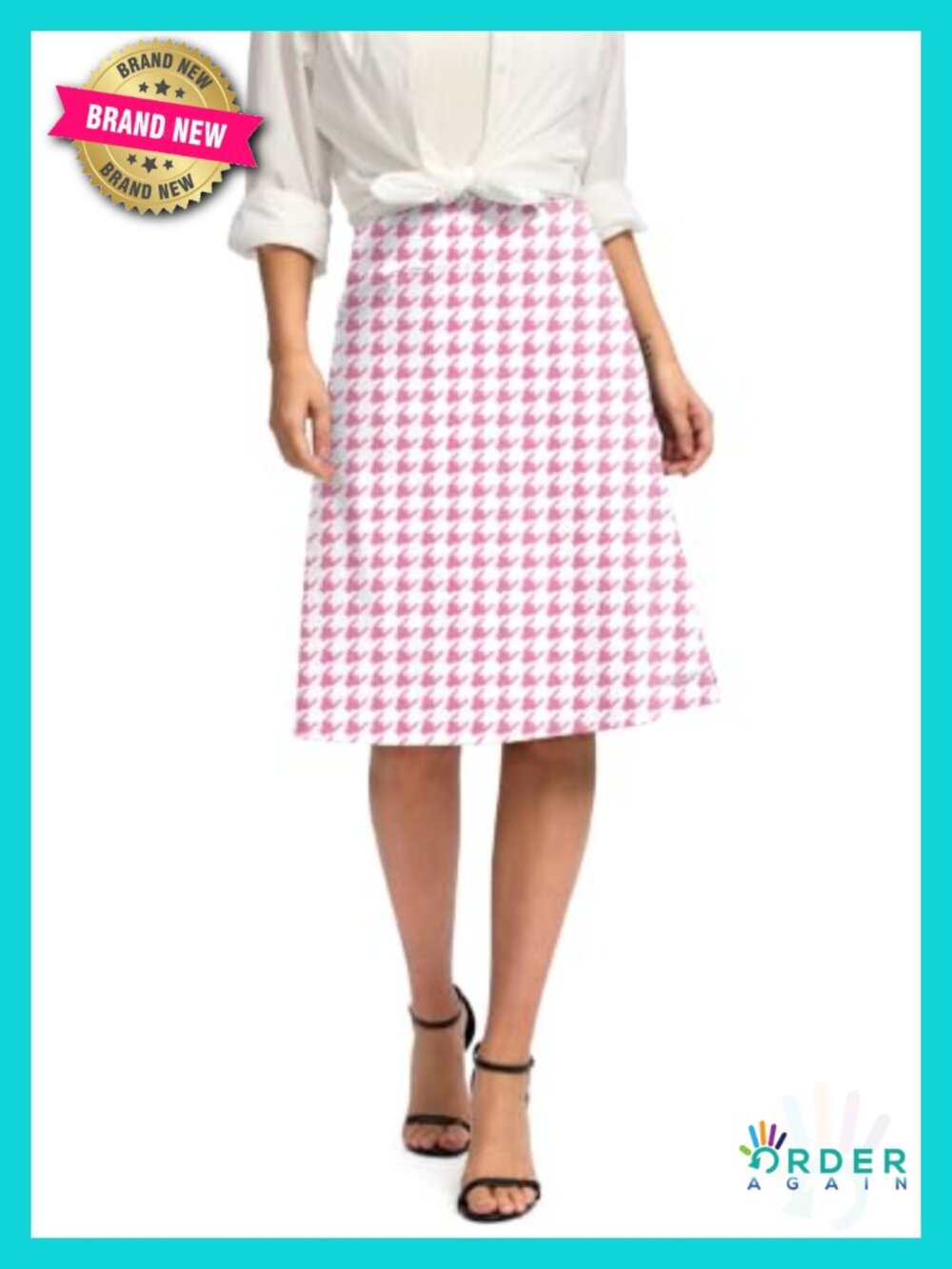 Women's Knee Length Stretchy A-Line Skort with Pockets